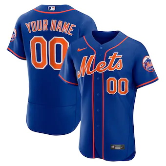 mens nike royal new york mets alternate authentic custom je